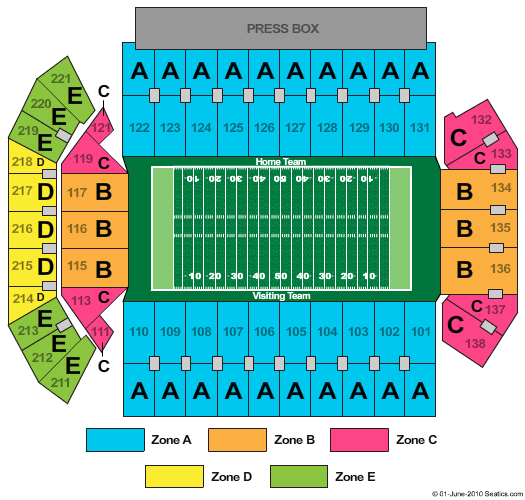 Kinnick Stadium Football Zone Seating Chart